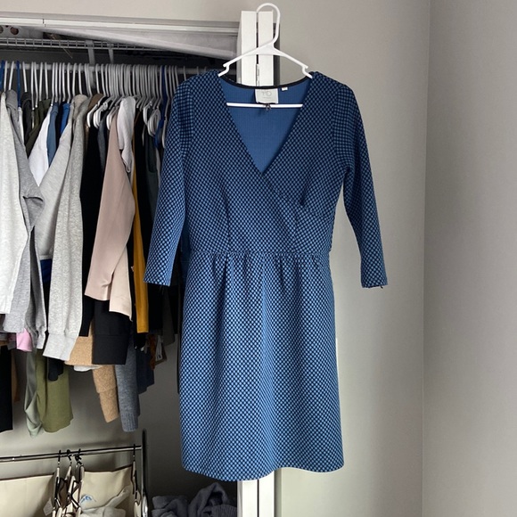 Anthropologie HD in Paris Blue Cozy Sweater Wrap Dress, NWOT - Picture 2 of 6